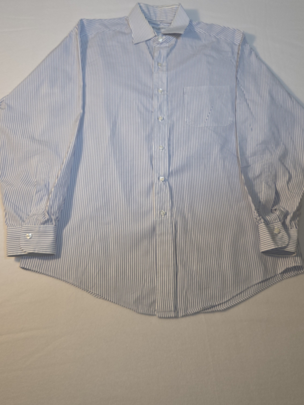Men's Light Blue Pinstripe Dress Shirt